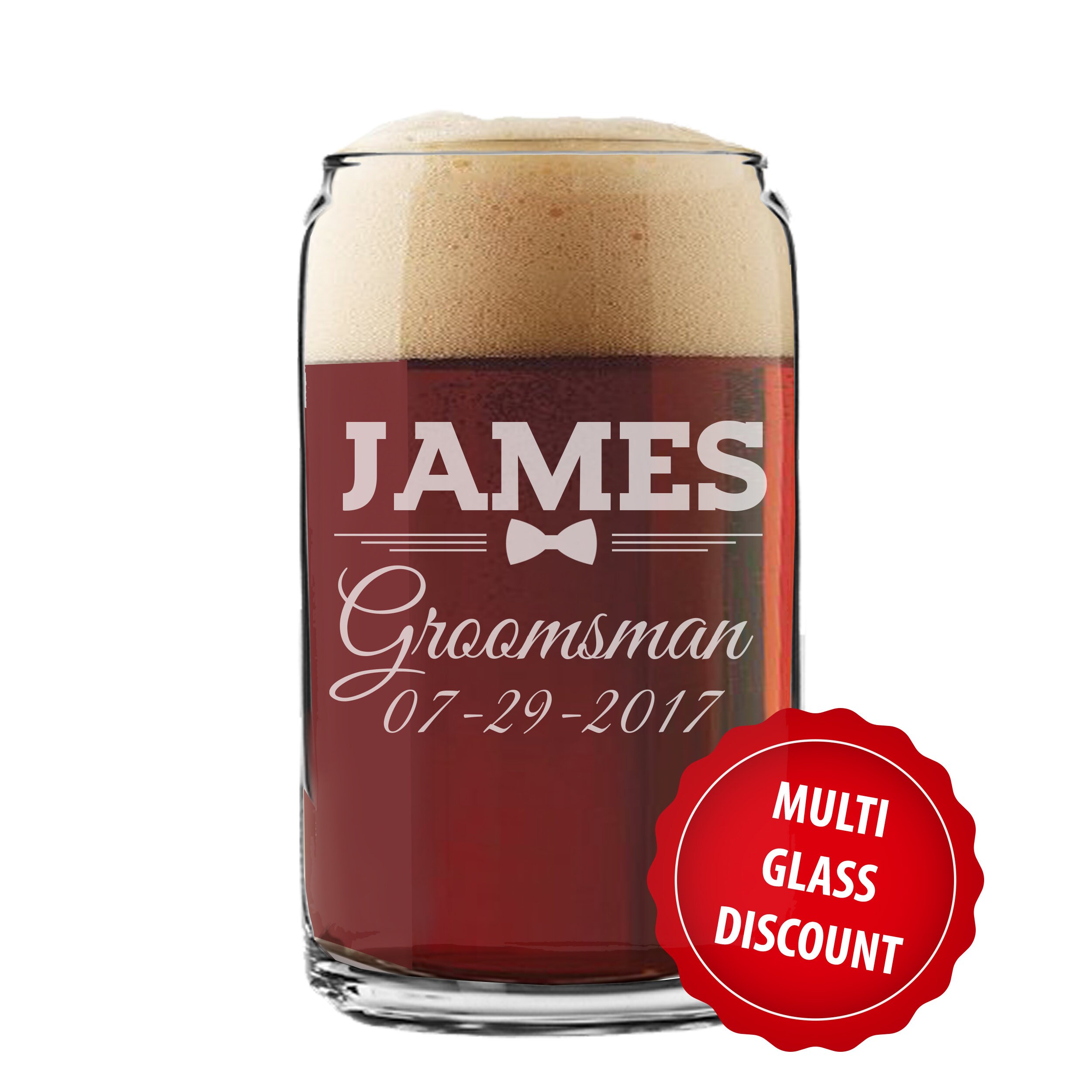 Beer Can Glass Personalized Groomsmen Gift Beer Mugs Etsy