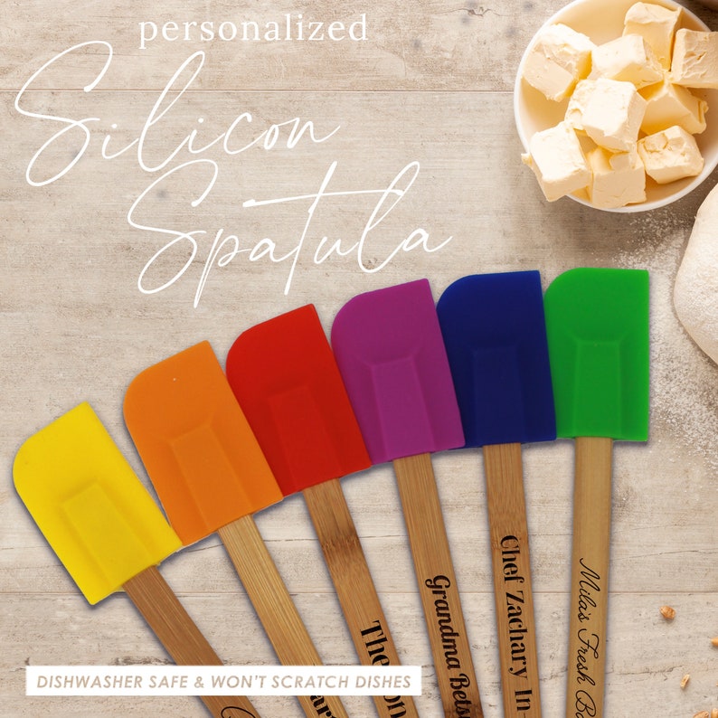 Personalized Baking Utensils Engraved Cooking Spatula Custom Spatula Customized Silicone Spatulas Cooking Custom Gift Baking Tools image 2
