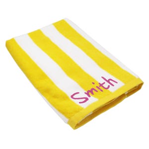 Custom Beach Towel, Embroidered Beach Towel, Pool Towel, Personalized Striped Beach Towel, Premium Cabana Towel, Striped Cabana Towel image 6