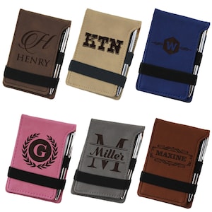 Business Note Pad with Pen, Personalized Notepad, Personalized Notebook, Small Notepad, Pad and Pen, Custom Pad, Engraved Notepad