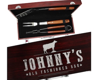 Grill Accessories, Barbecue Grill Tools, Personalized Grill Set, BBQ Set, Grilling Tools, Grilling Gifts for Him, Dad Gifts, Grill Master