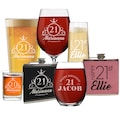 21st Birthday Gift for Her - Customized 21st Birthday Gift - 21st Party Favors - Happy 21st B-day Shot Glass - 21st Birthday Gift for Sister