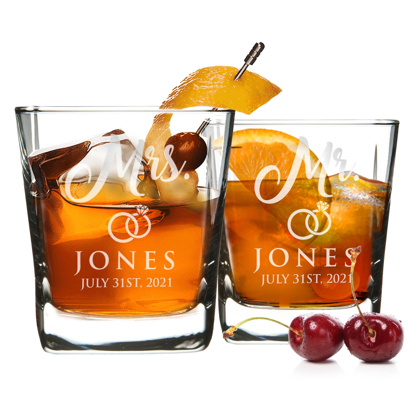 Personalized Mr and Mrs Glasses Mr and Mrs Couples Gifts for Etsy