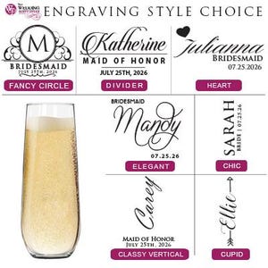 Bridesmaid Champagne Glasses - Stemless Champagne Flutes Personalized Stemless Champagne Glasses - Bride Champagne Glasses bild 9
