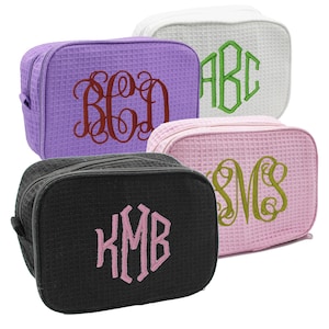 Bridesmaid Makeup Bag - Personalized Cosmetic Bag - Make Up Organizer - Monogrammed Makeup Case - Embroidered Makeup Bag - Toiletry Bag
