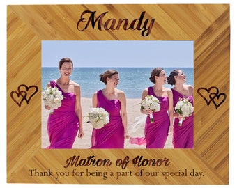 Bridesmaid Frame, Maid of Honor Picture Frame, Bridesmaid Picture Frame, Personalized Bridesmaid Frame, Bridesmaid Photo, Wood Picture Frame