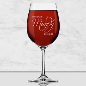 Bridesmaid Gift - Bridesmaid Wine Glasses - Personalized Wine Glass - Custom Wine Glasses Bridesmaid Wedding Party Wine Glasses Bild 2