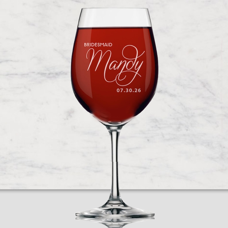Bridesmaid Gift - Bridesmaid Wine Glasses - Personalized Wine Glass - Custom Wine Glasses Bridesmaid Wedding Party Wine Glasses Bild 2