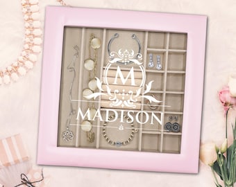 Custom Jewelry Box - Personalized Leather Jewelry Case - Custom Jewelry Case - Leather Jewelry Organizer Pink - Jewelry Box Organizer Woman
