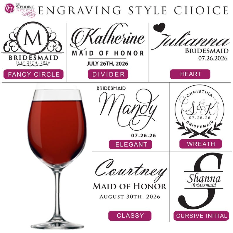 Bridesmaid Gift - Bridesmaid Wine Glasses - Personalized Wine Glass - Custom Wine Glasses Bridesmaid Wedding Party Wine Glasses Bild 9