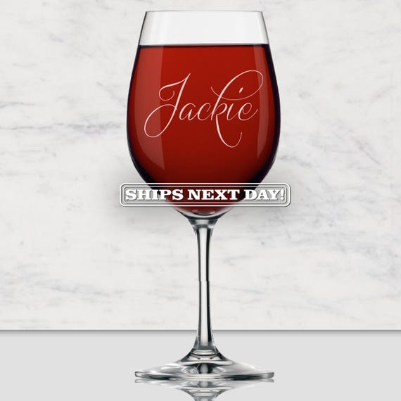 Custom Wine Glass - Engraved Wine Glass with Name - Personalized Wine Glass with Stem - Etched Wine Glass - Wine Glass Gift Customized