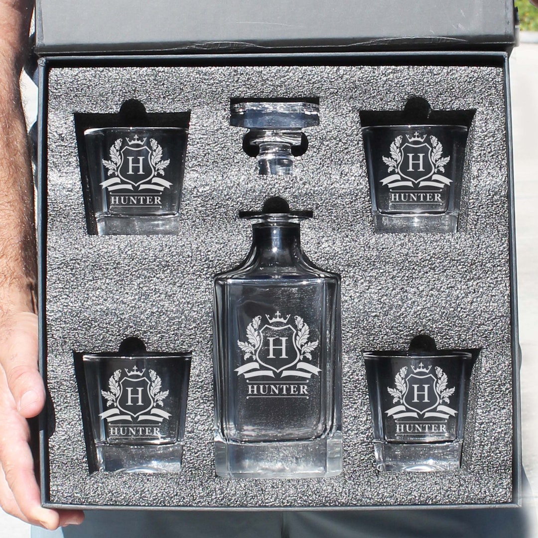 Decanter and Glasses Gift Set Personalized Decanter With Gift Box
