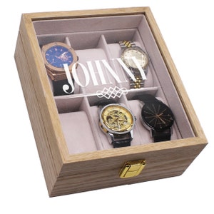 Personalized Watch Box, Custom Watch Box, Mens Watch Case, Watch Storage Case, Personalized Watch Case, Watch Box for Men, Watch Box image 7