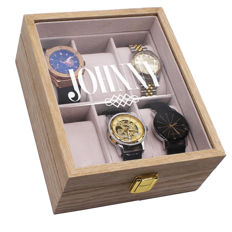 Personalized Watch Box, Custom Watch Box, Mens Watch Case, Watch Storage Case, Personalized Watch Case, Watch Box for Men, Watch Box image 7