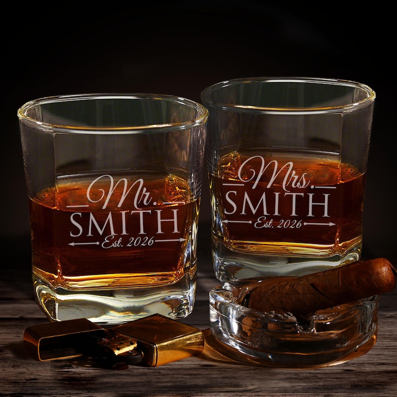 Mr and Mrs Gifts, Bride and Groom Toasting Glasses, Mr and Mrs Mason Jar Glasses, His and Her Gifts, Husband and Wife Gifts, Set of 2 image 6