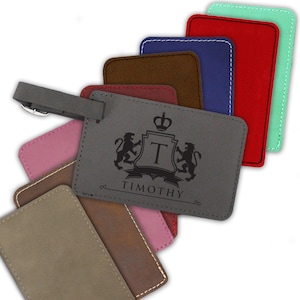 Personalized Leather Luggage Tag, Luggage Tags Personalized, Travel Gifts for Couples, Monogram Luggage Tag, Engraved Luggage Tag