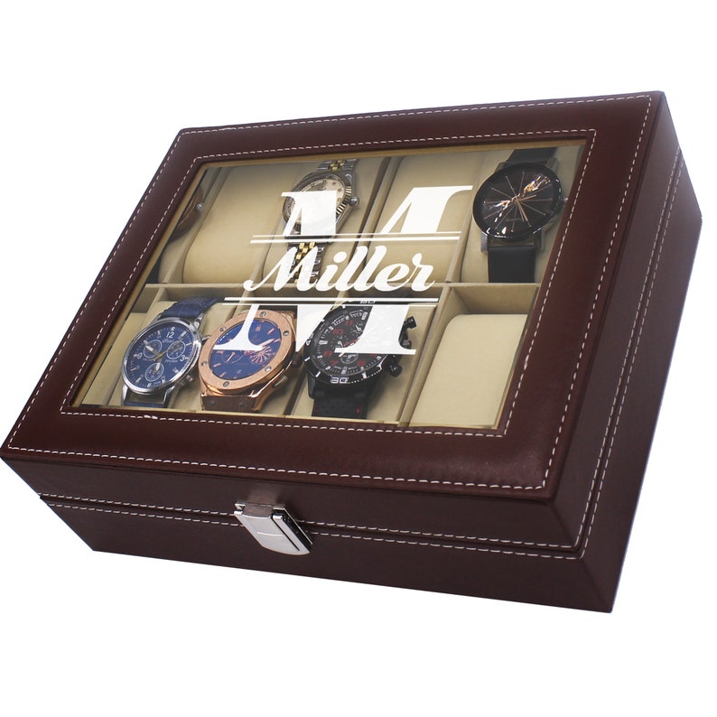 Personalized Watch Box, Custom Watch Box, Mens Watch Case, Watch Storage Case, Personalized Watch Case, Watch Box for Men, Watch Box image 8