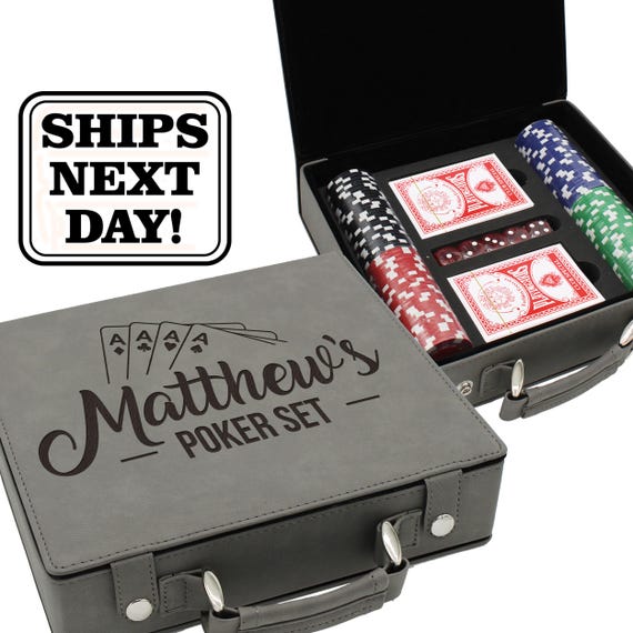Poker Set - Poker Player Gifts - Personalized Poker Chip Set - Texas Holdem Poker Set - Personalized Poker Case - Poker Chip Display