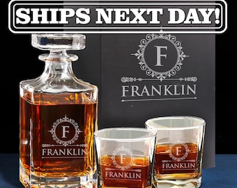 Man Birthday Gift for Him - Custom Decanter Set - Personalized Birthday Gift - Birthday Gift for Dad