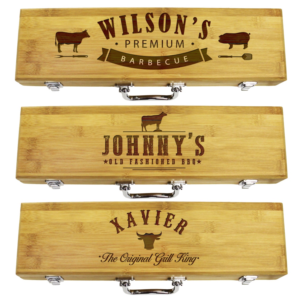 Engraved Grill Set Custom Grill ToolsGrilling Kit Engraved Etsy