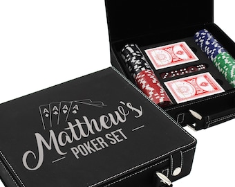 Custom Dad Gift - Engraved Gift for Dad - Husband Gift from Wife - Dad Gift from Daughter - Birthday Gift for Dad Him - Poker Set
