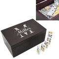 Custom Dominoes Holder Set, Engraved Dominoes Box Set, Personalized Domino Holder Box Set with Double 12 Dominoes