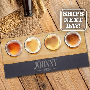 Personalized Beer Flight Board - Custom Beer Flight Set - Slate Beer Tasting Paddle - Beer Flight Board and Glasses- Beer Flight Sampler Set