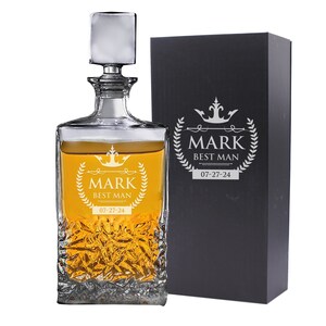 Personalized Decanter Set Bourbon Decanter Whiskey Decanter and Glasses ...