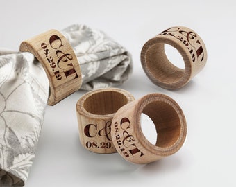 Personalized Napkin Rings, Monogrammed Napkin Rings, Customized Napkin Rings, Napkin Rings Wedding, Custom Napkin Ring, Wood Napkin Ring