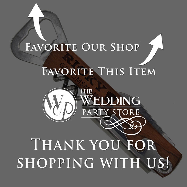 Bridesmaid Gift - Custom Corkscrew and Multi-Tool - Personalized Wine Opener - Wedding Favors - Custom Bottle Opener - Groomsmen Gift image 9