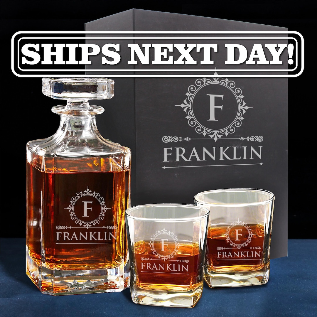 Man Birthday Gift for Him - Custom Decanter Set - Personalized Birthday Gift - Birthday Gift for Dad