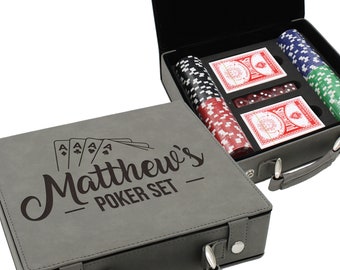 Custom Dad Gift - Engraved Gift for Dad - Husband Gift from Wife - Dad Gift from Daughter - Birthday Gift for Dad Him - Poker Set