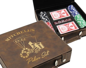 Personalized Poker Case - Personalized Poker Set - Poker Lovers Gift - Gifts for Poker Players - Groomsmen Poker - Poker Gifts