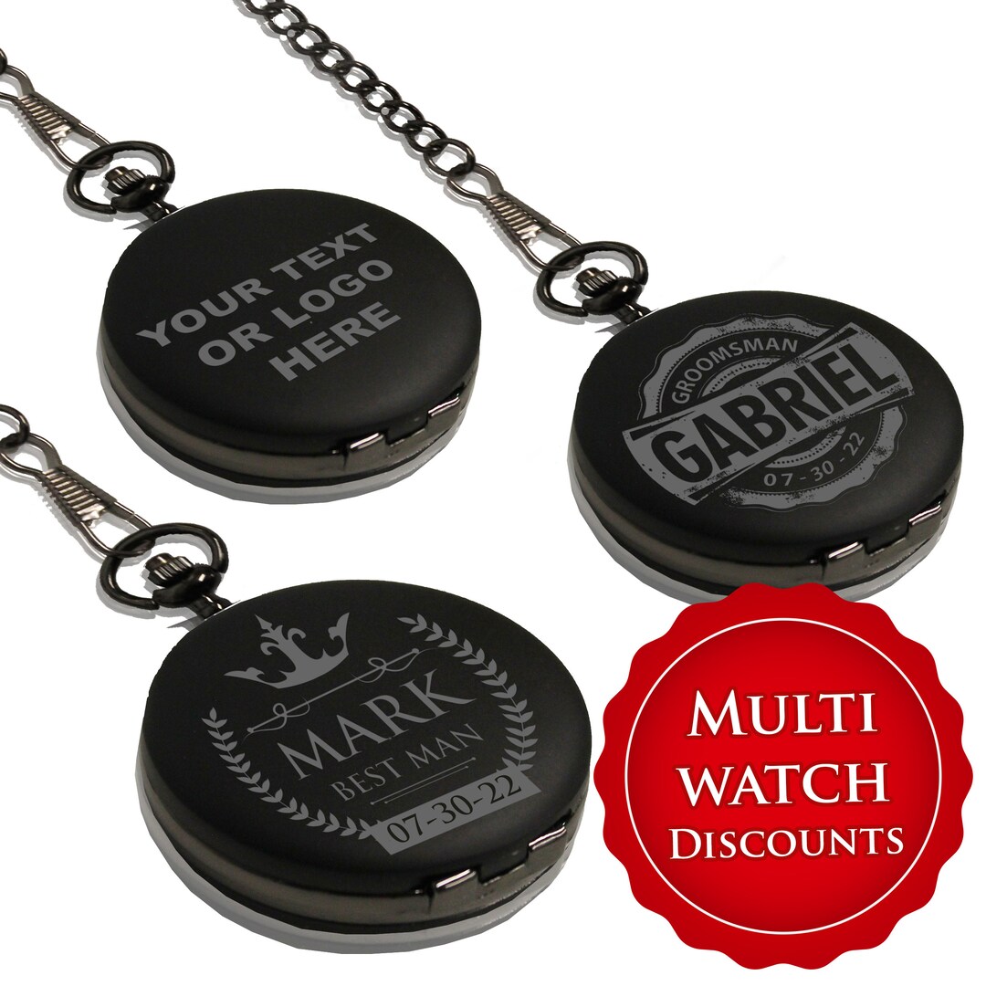 Custom Pocket Watch Groomsmen Gift Personalized Pocket Watch Engraved