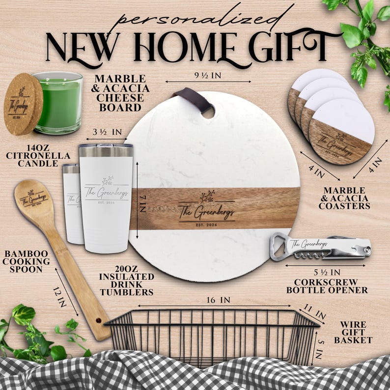 Personalized New Home Gift Basket – Custom Housewarming Gift With ...