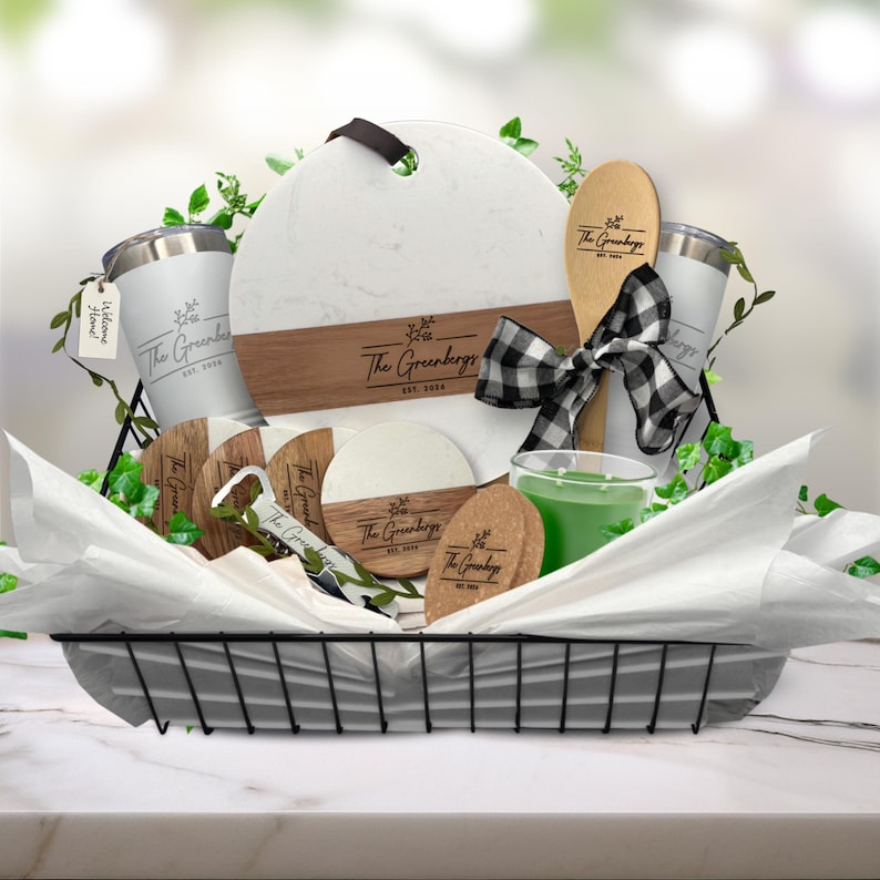 Personalized New Home Gift Basket – Custom Housewarming Gift With ...