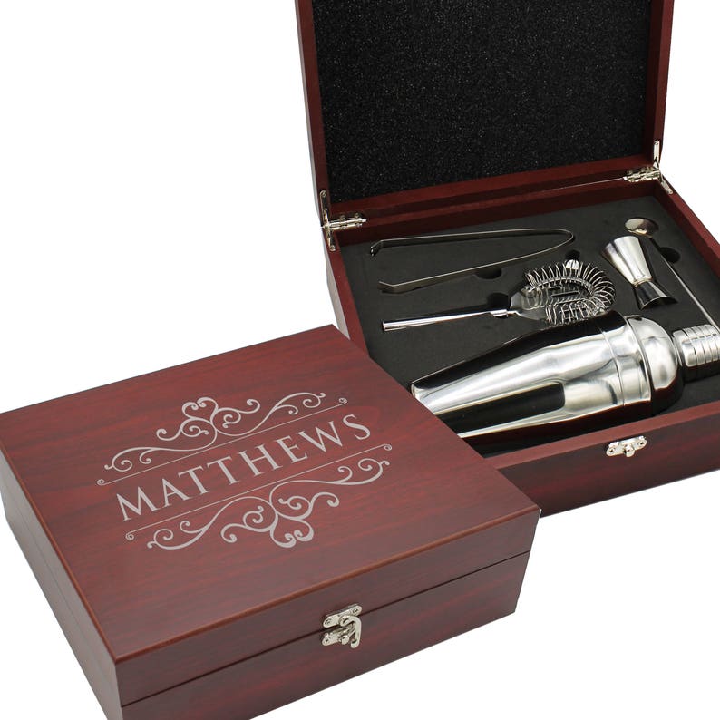 Personalized Cocktail Shaker Set martini Set With Shaker Etsy