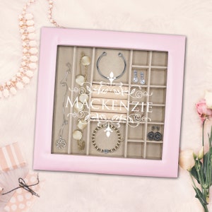 Personalized Jewelry Case for Woman - Customized Jewelry Box - Custom Engraved Jewelry Case - Jewelry Organizer Storage - Pink Jewelry Box image 6
