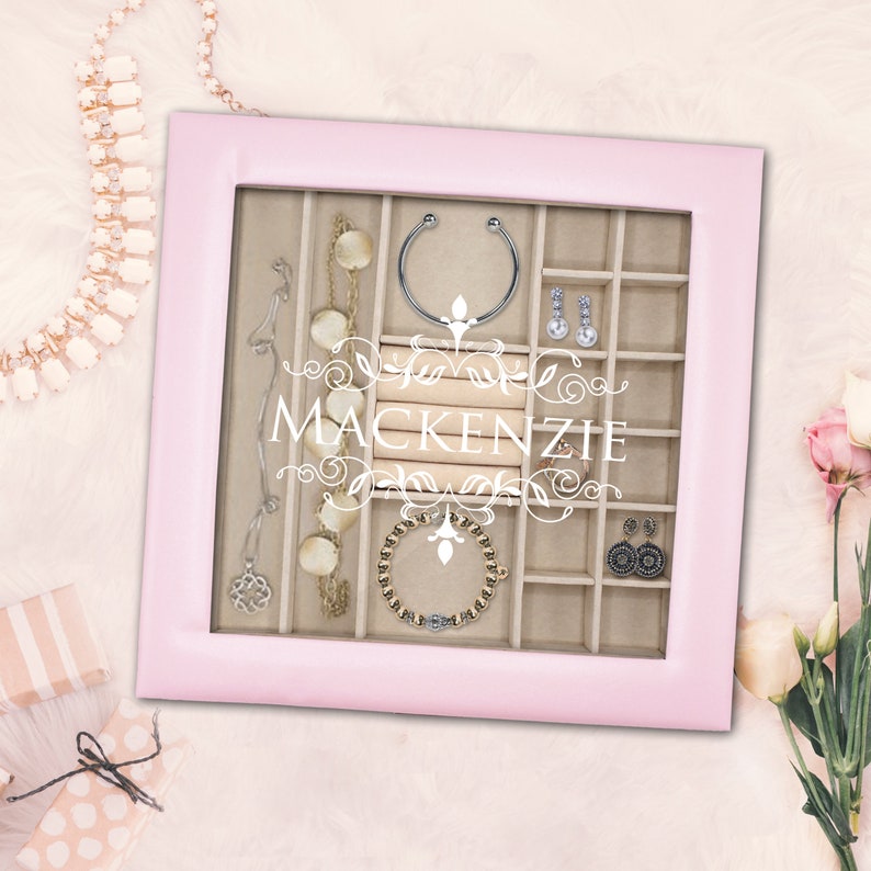 Personalized Jewelry Case for Woman - Customized Jewelry Box - Custom Engraved Jewelry Case - Jewelry Organizer Storage - Pink Jewelry Box image 6