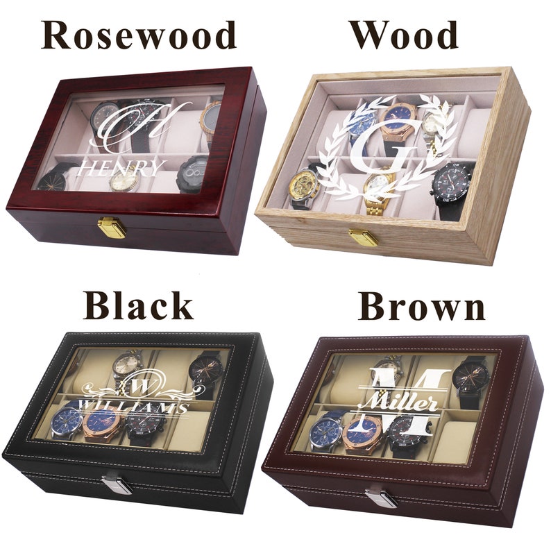 Personalized Watch Box, Custom Watch Box, Mens Watch Case, Watch Storage Case, Personalized Watch Case, Watch Box for Men, Watch Box image 2