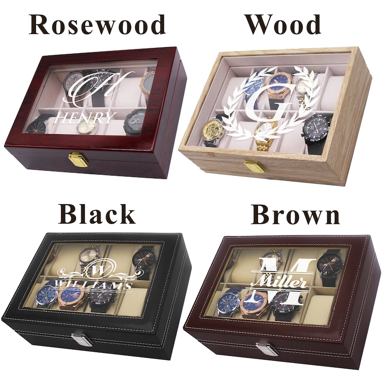 Personalized Watch Box Custom Watch Box Mens Watch Case Etsy