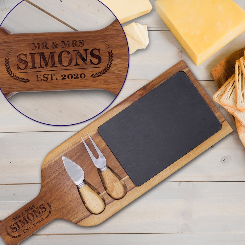 Personalized Slate Cheese Board Custom Cheese Board With Etsy