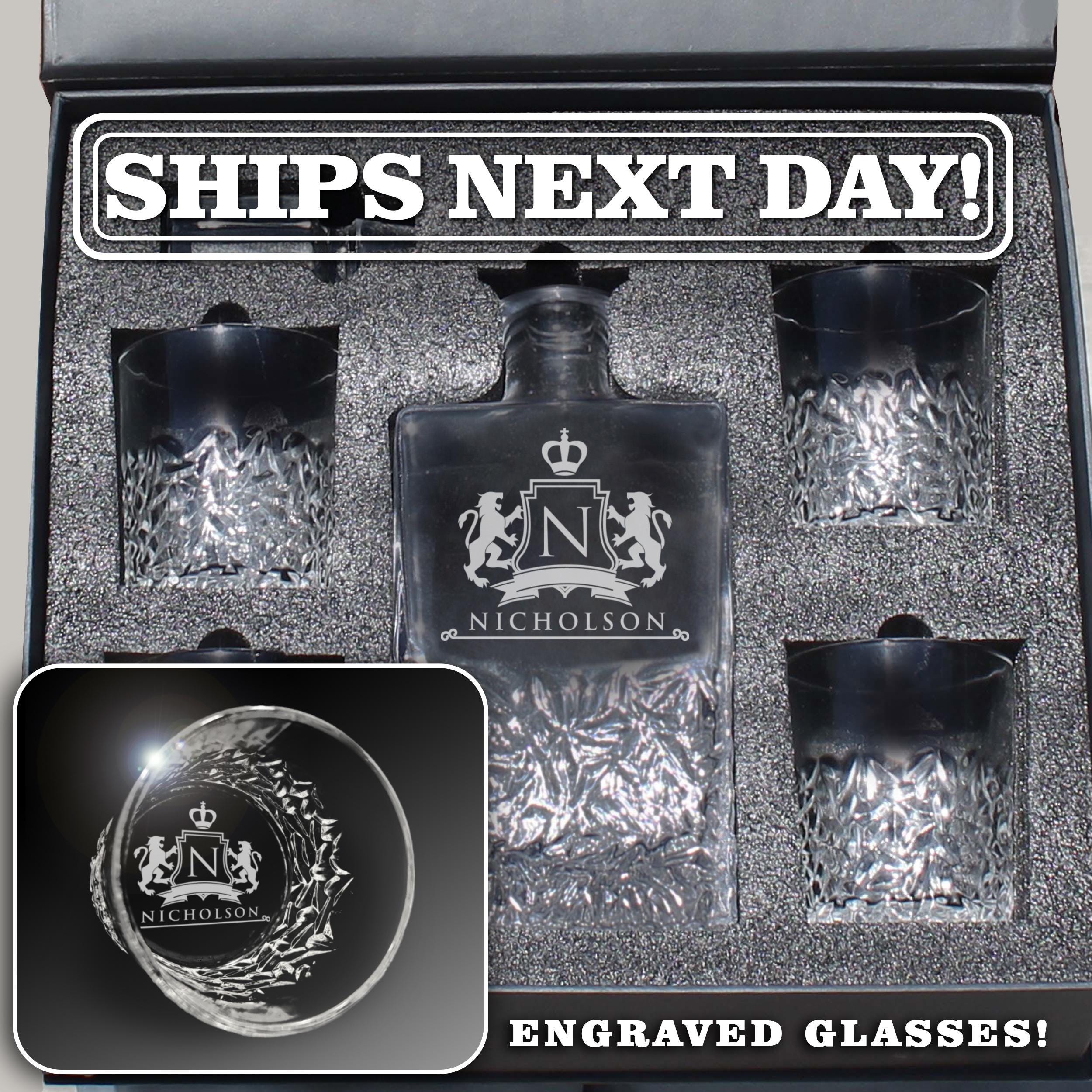 Husband Birthday Gift for Men - Engraved Decanter - Men Birthday Gift for Grandpa - Birthday Gift for Husband - Boss Gift for Him