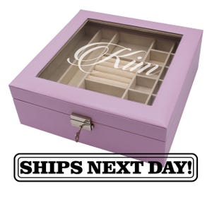 Jewelry Box Organizer - Jewelry Case Leather - Jewelry Box with Key - Leather Jewelry Case - Personalized Jewelry Box for Girls/ Woman