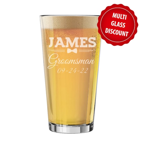 Custom Pint Glass, Engraved Pint Glass, Custom Pint Glasses, Groomsmen Beer Gift, Customized Pint Glass, Personalized Pint Glasses
