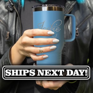 Personalized Insulated Coffee Mug - Custom Tall Coffee Mug - 20 oz Stainless Steel Powder Coated Double Walled Vacuum Insulated Coffee Mug