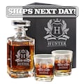 Personalized Decanter Set and Glasses with Gift Box - Custom Engraved Whiskey Bourbon Scotch Decanter with Gift Box - Liquor Decanter Gift
