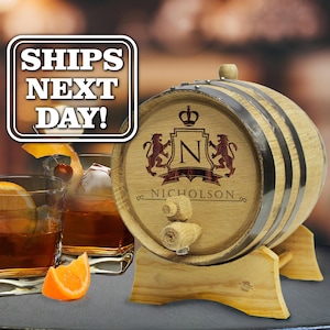 Custom Aging Barrel - Mini Oak Barrel - Small Whiskey Barrel - Wooden Whiskey Barrel - Small Wine Barrel - 1, 2, 3, 5, or 10 Liter Barrels