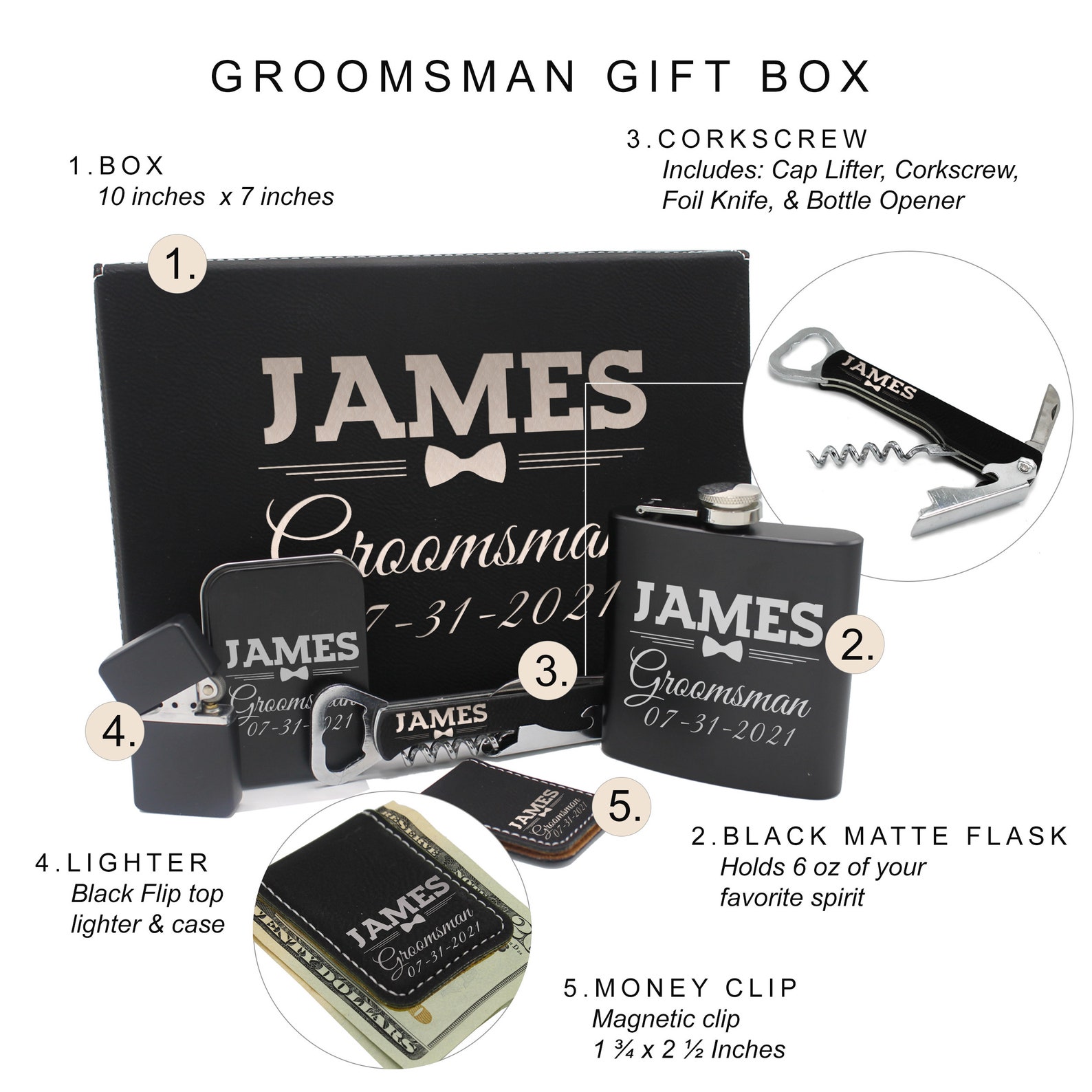 Best Man Gift Box Groomsman Gift Set Personalized Etsy