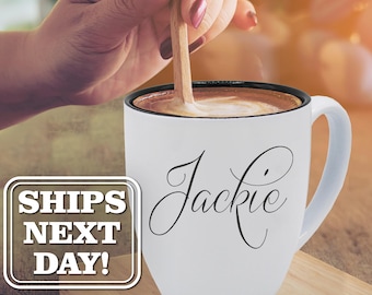 Coffee Mug Personalized - Customized Coffee Cup - Engraved Coffee Mug - Latte Mug - Custom Coffee Mug Bridesmaid - Coffee Mug for Teacher